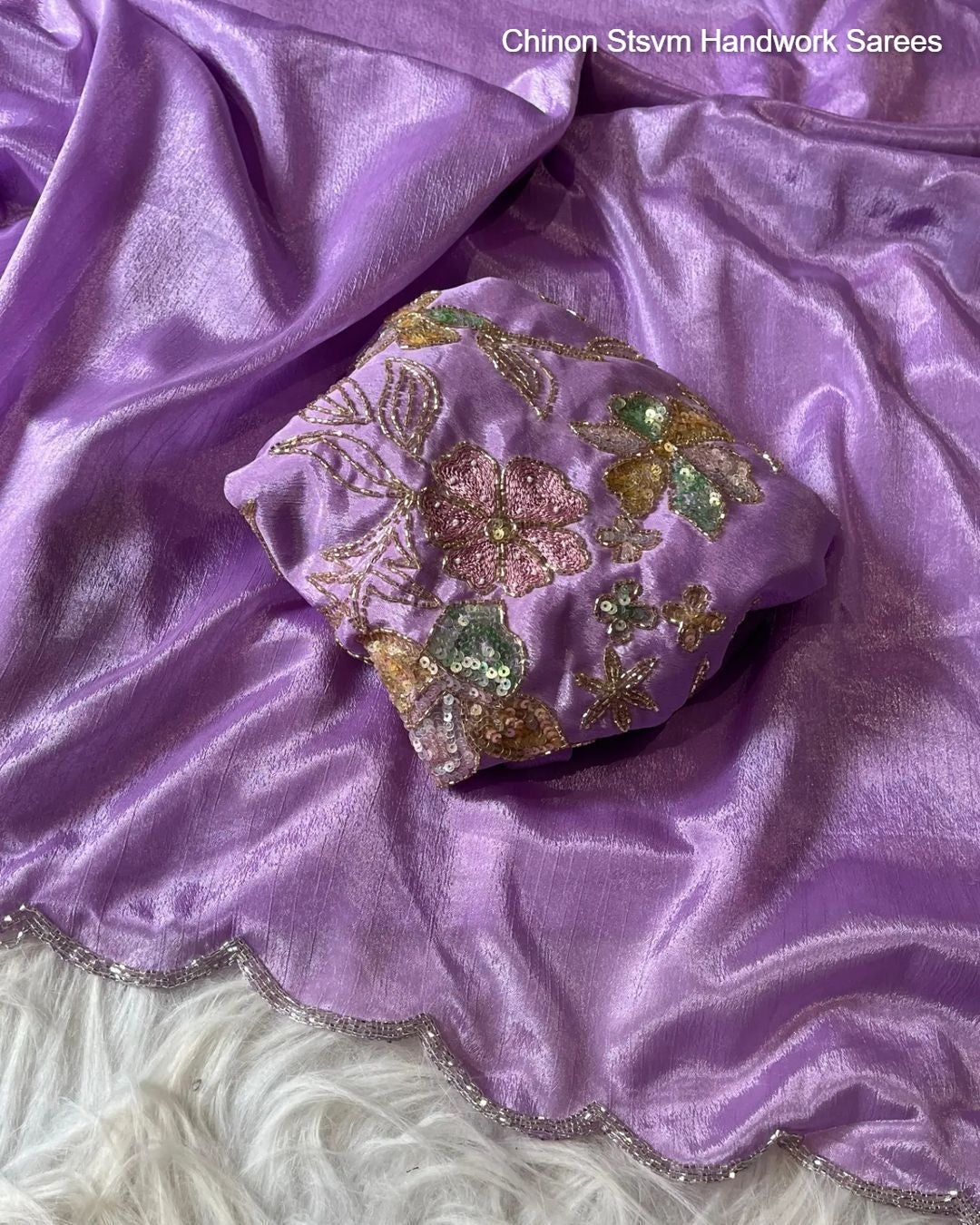 Chinon Stsvm Handwork Sarees