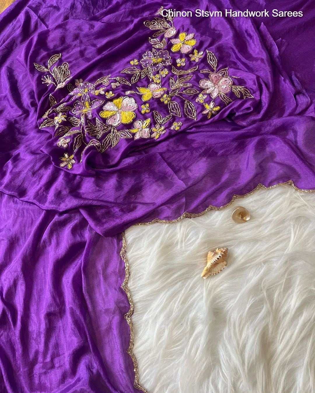 Chinon Stsvm Handwork Sarees