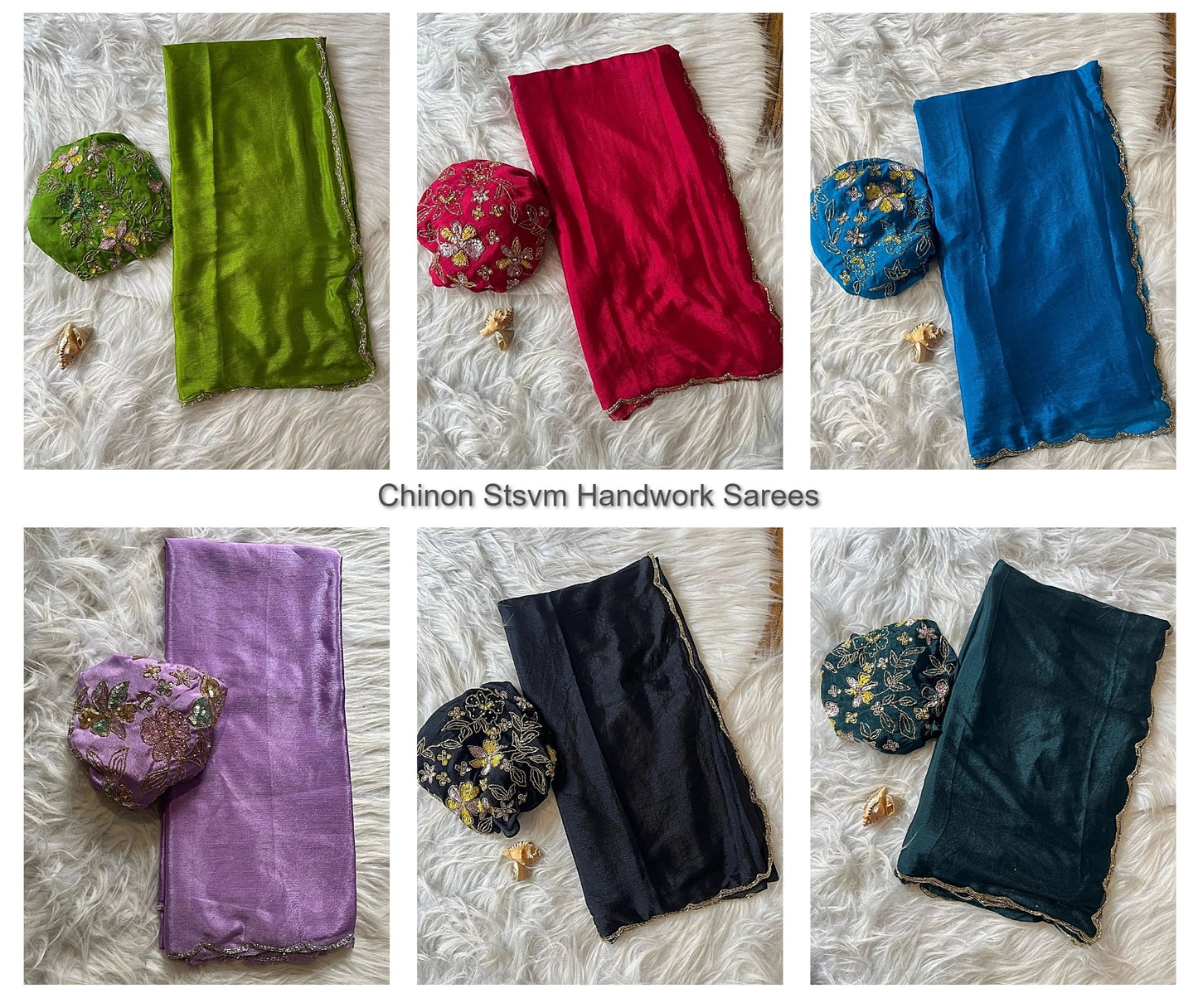 Chinon Stsvm Handwork Sarees