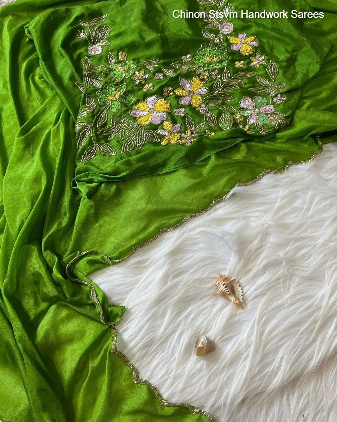 Chinon Stsvm Handwork Sarees