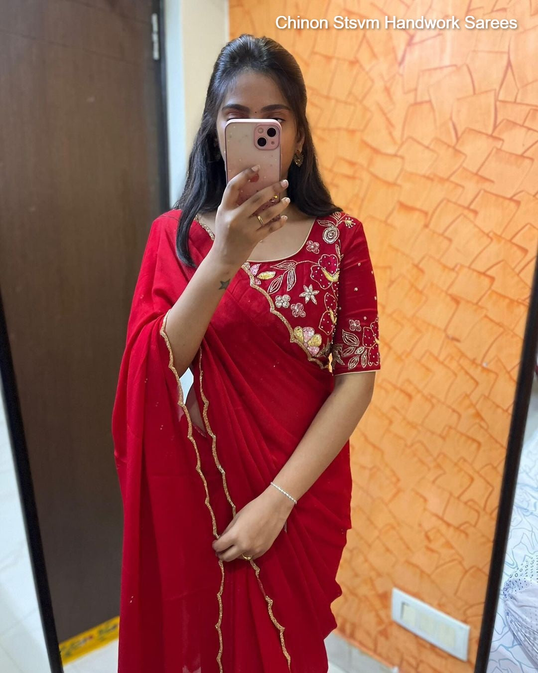 Chinon Stsvm Handwork Sarees