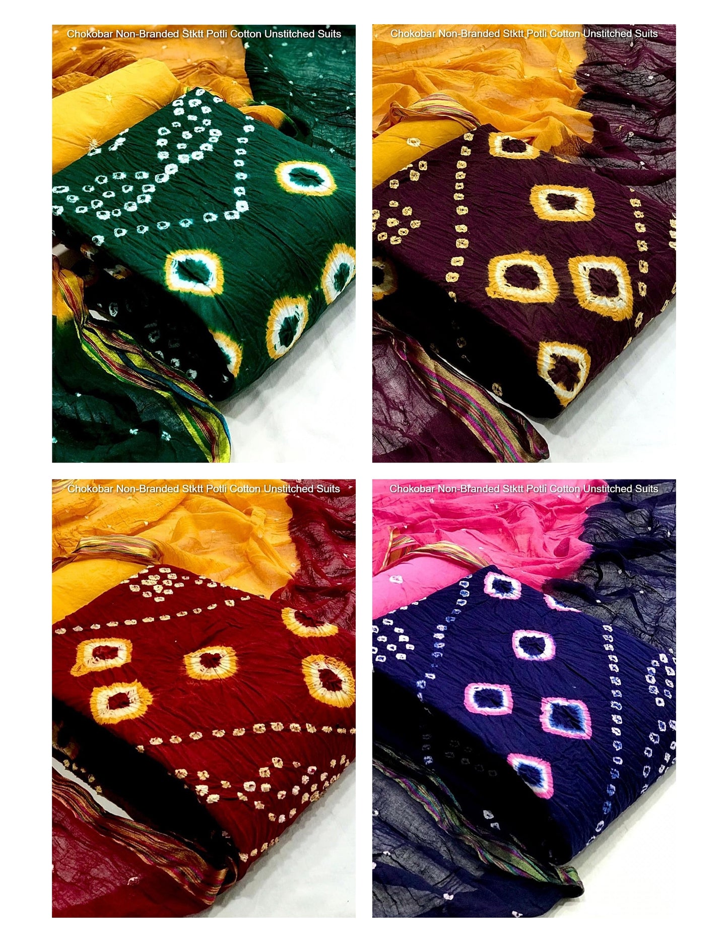 Chokobar Non-Branded Stktt Potli Cotton Unstitched Suits