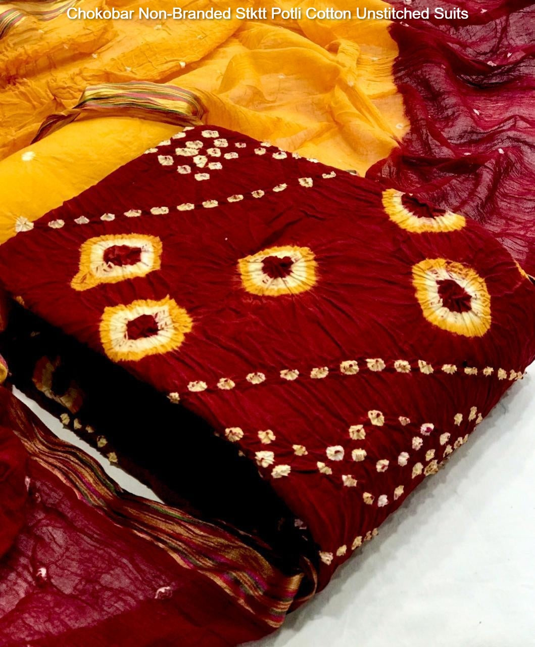 Chokobar Non-Branded Stktt Potli Cotton Unstitched Suits