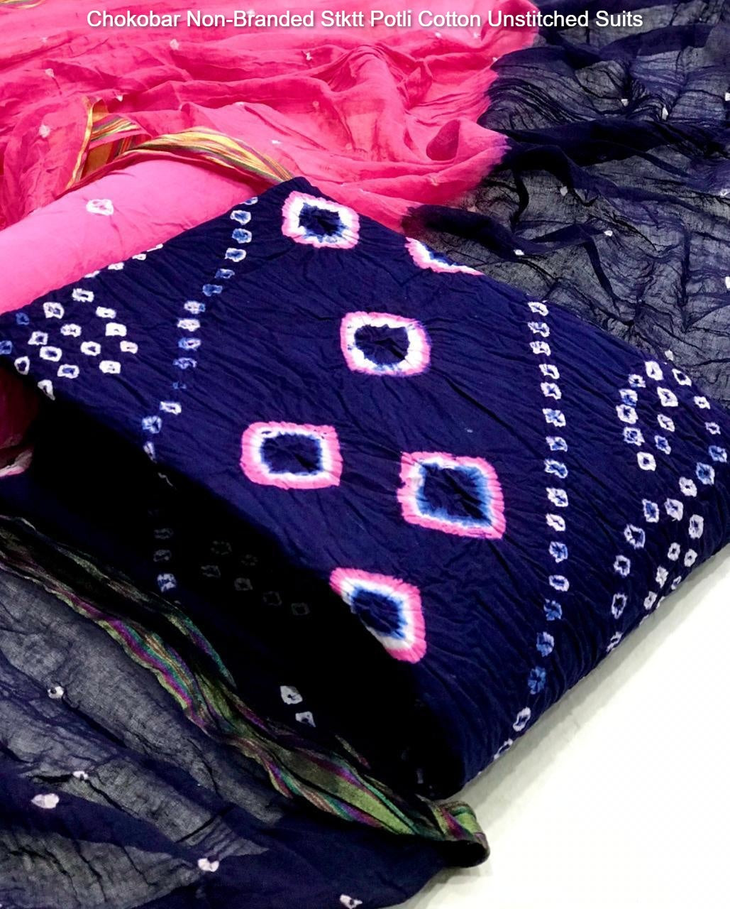 Chokobar Non-Branded Stktt Potli Cotton Unstitched Suits