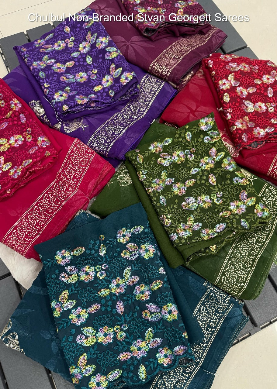 Chulbul Non-Branded Stvan Georgett Sarees
