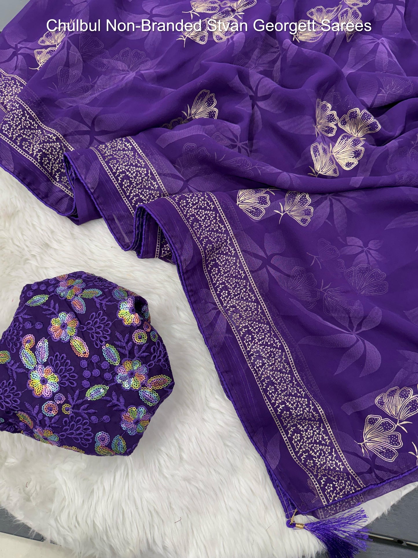 Chulbul Non-Branded Stvan Georgett Sarees