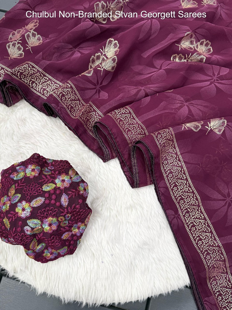 Chulbul Non-Branded Stvan Georgett Sarees