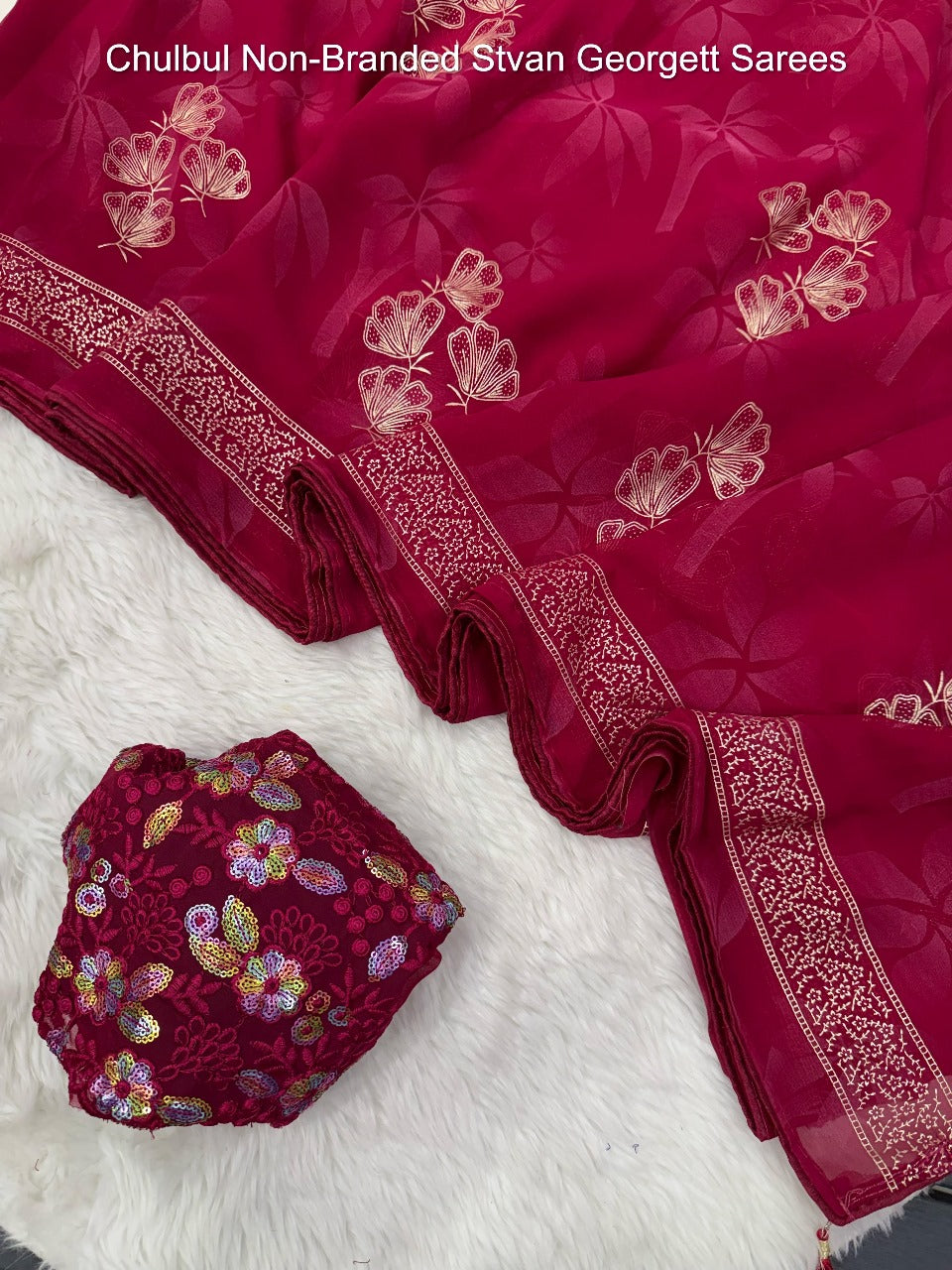 Chulbul Non-Branded Stvan Georgett Sarees