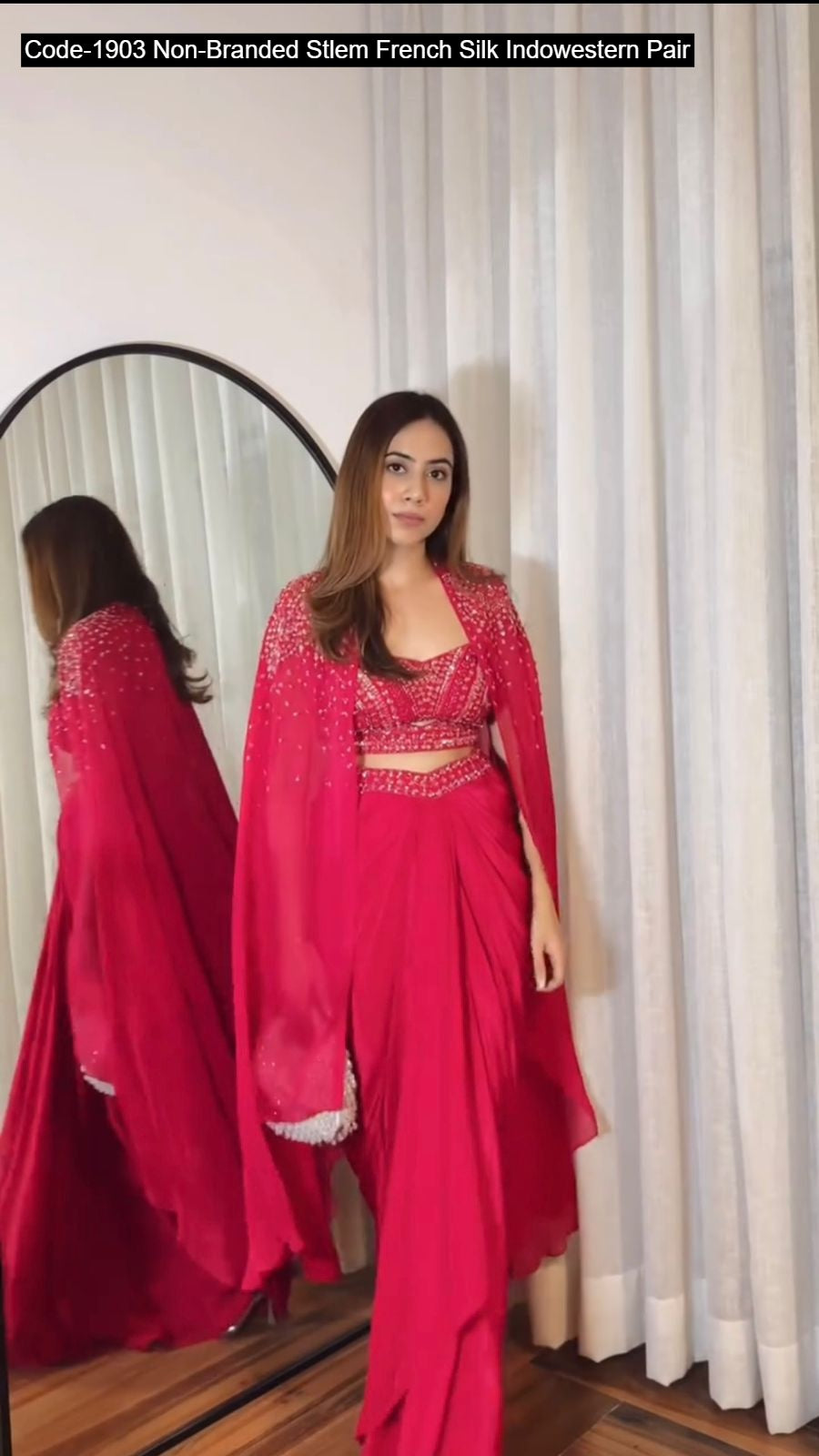 Thread Work Non-Branded Stscc Soft Rayon Kurti Pant Set