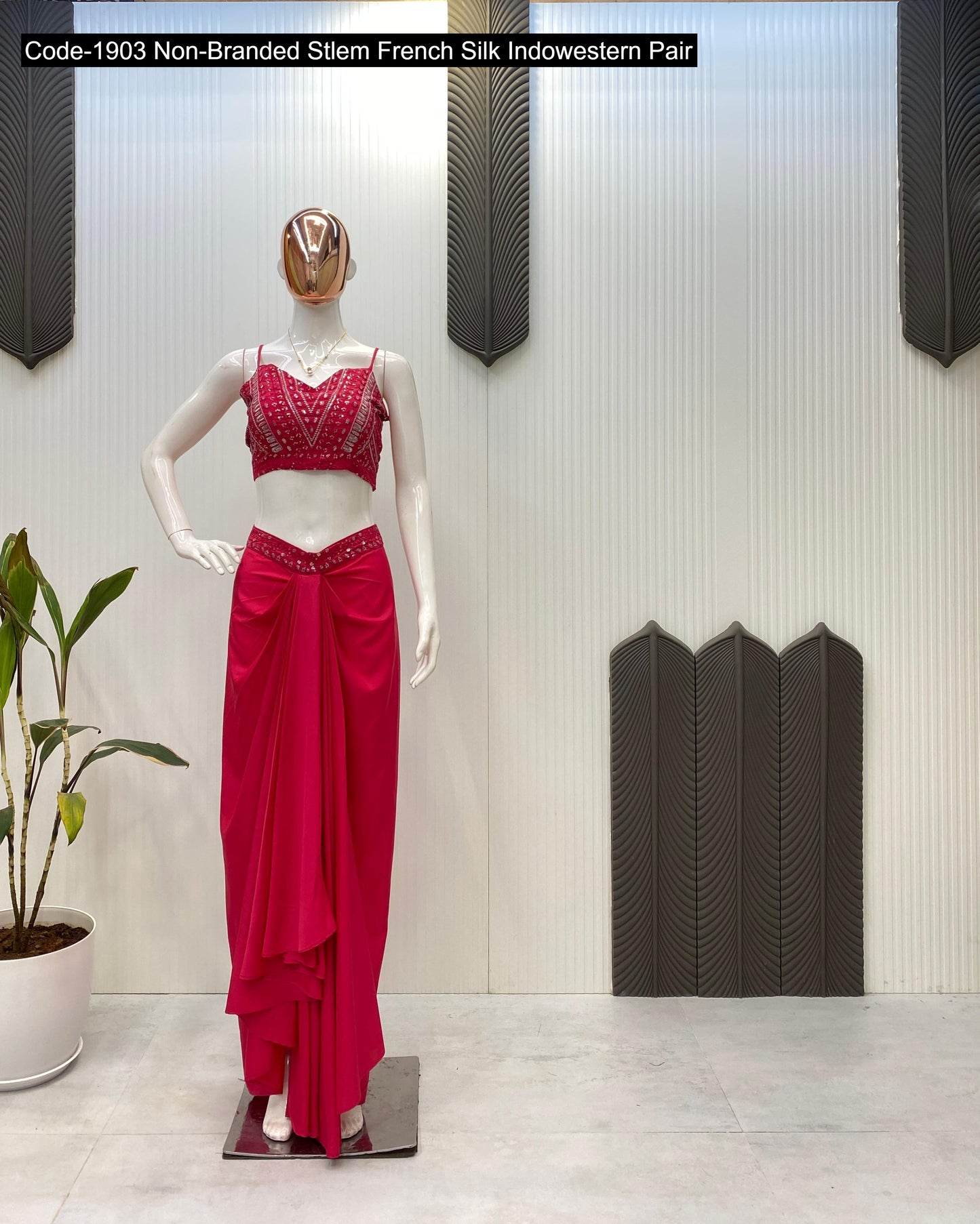 Thread Work Non-Branded Stscc Soft Rayon Kurti Pant Set