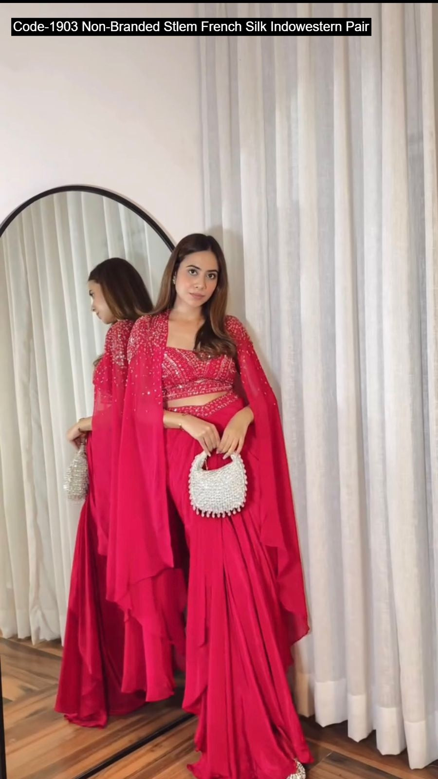 Thread Work Non-Branded Stscc Soft Rayon Kurti Pant Set