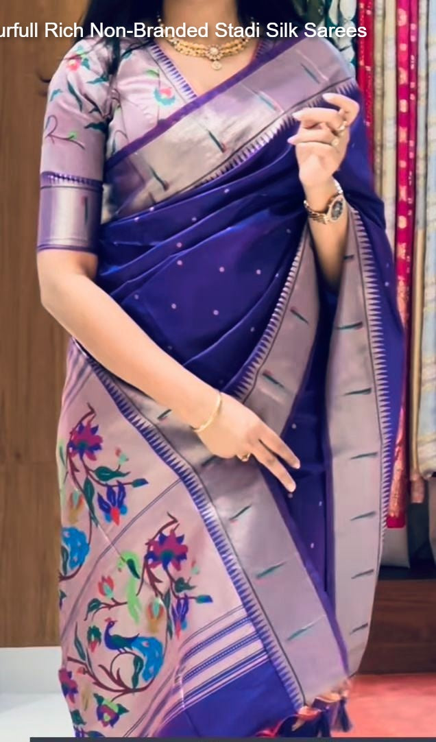 Colourfull Rich Non-Branded Stadi Silk Sarees