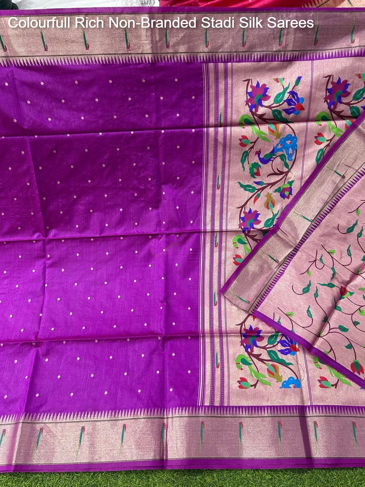 Colourfull Rich Non-Branded Stadi Silk Sarees