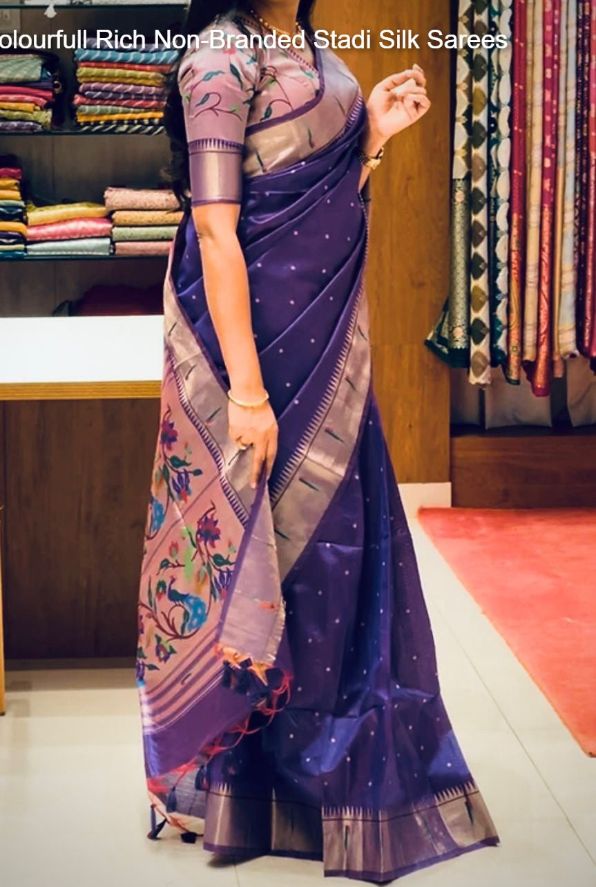Colourfull Rich Non-Branded Stadi Silk Sarees