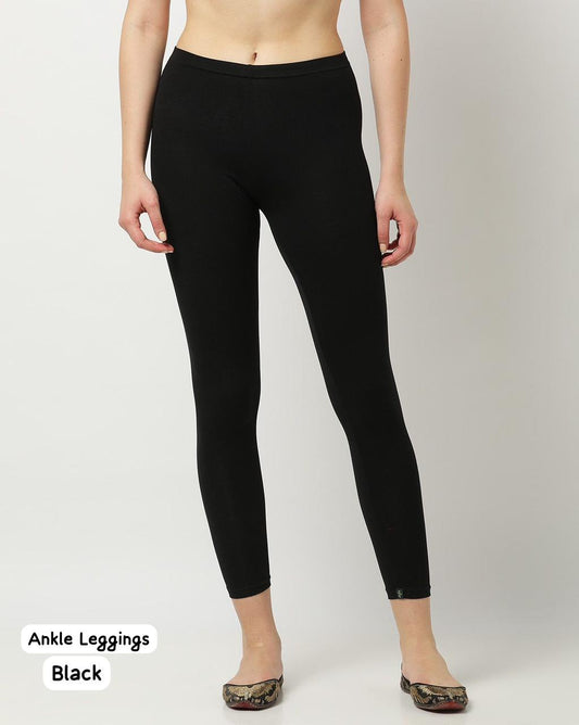 Comfort Black Bluehills 4 Way Ankle Length Leggings