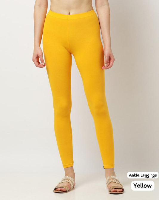 Comfort Yellow Bluehills 4 Way Ankle Length Leggings