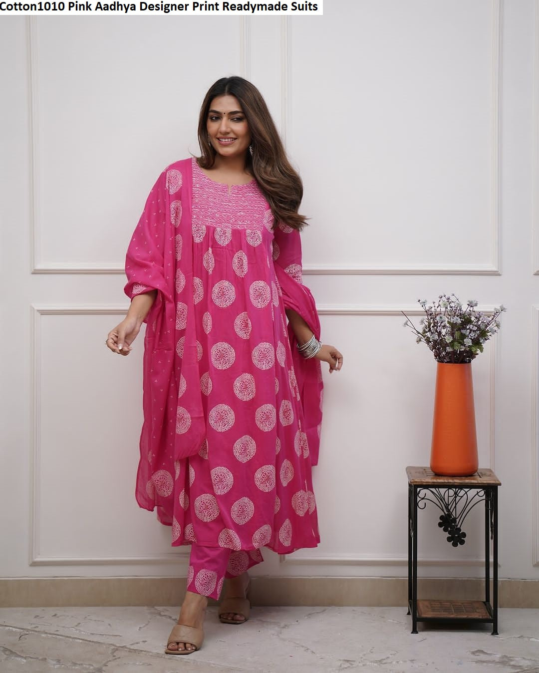 Cotton1010 Pink Aadhya Designer Print Readymade Suits