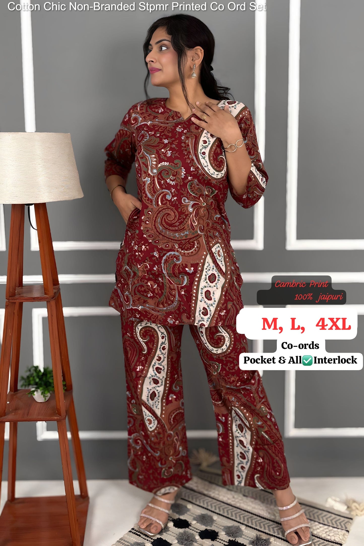 Cotton Chic Non-Branded Stpmr Printed Co Ord Set