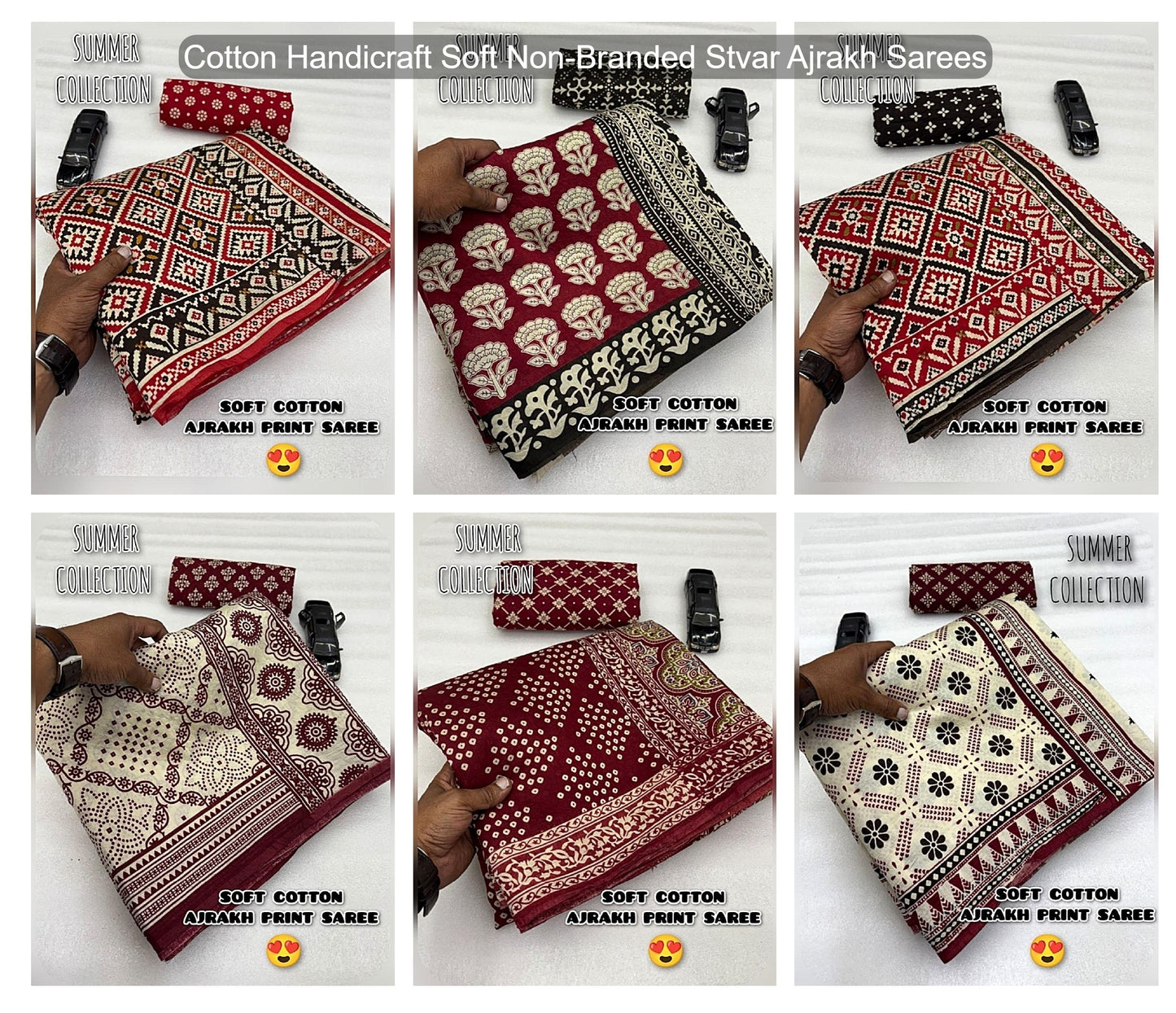 Cotton Handicraft Soft Non-Branded Stvar Ajrakh Sarees