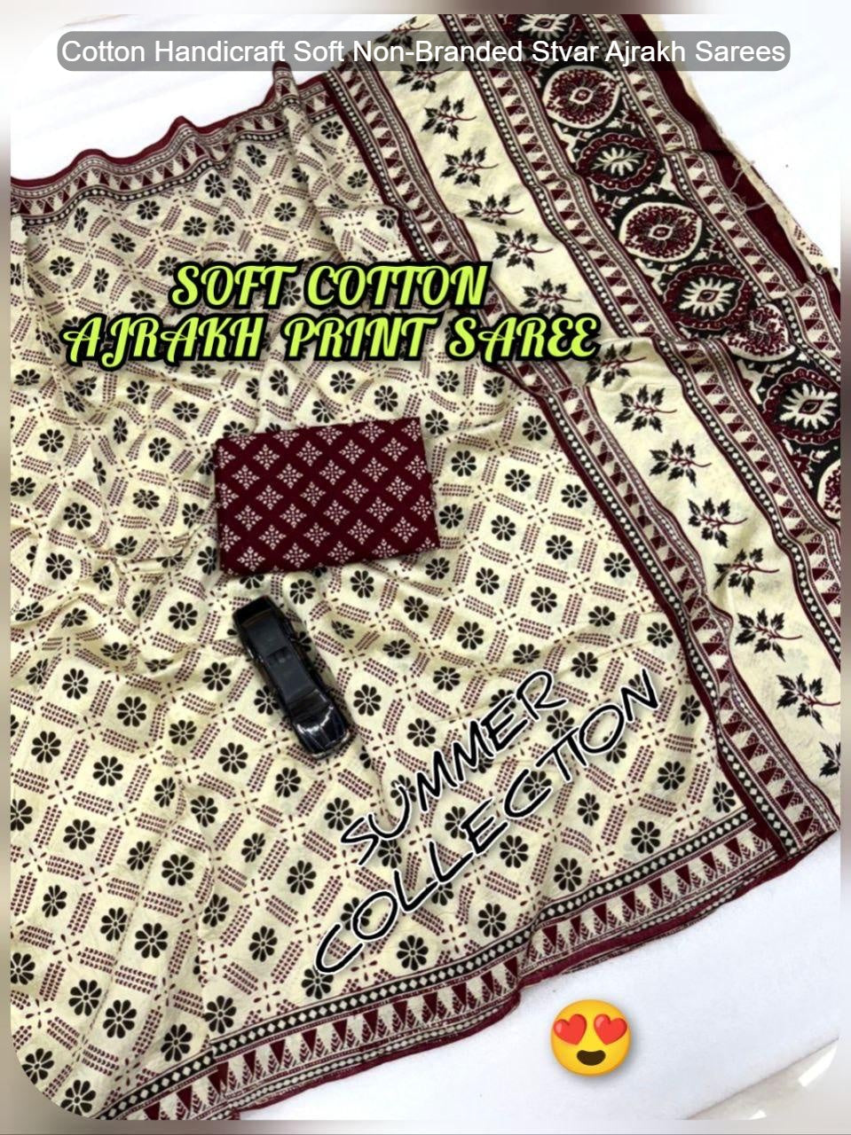 Cotton Handicraft Soft Non-Branded Stvar Ajrakh Sarees