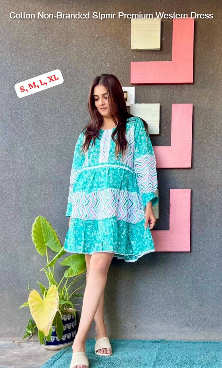 Cotton Non-Branded Stpmr Premium Western Dress