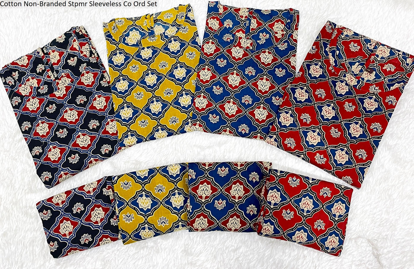 Cotton Non-Branded Stpmr Sleeveless Co Ord Set