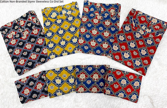 Cotton Non-Branded Stpmr Sleeveless Co Ord Set