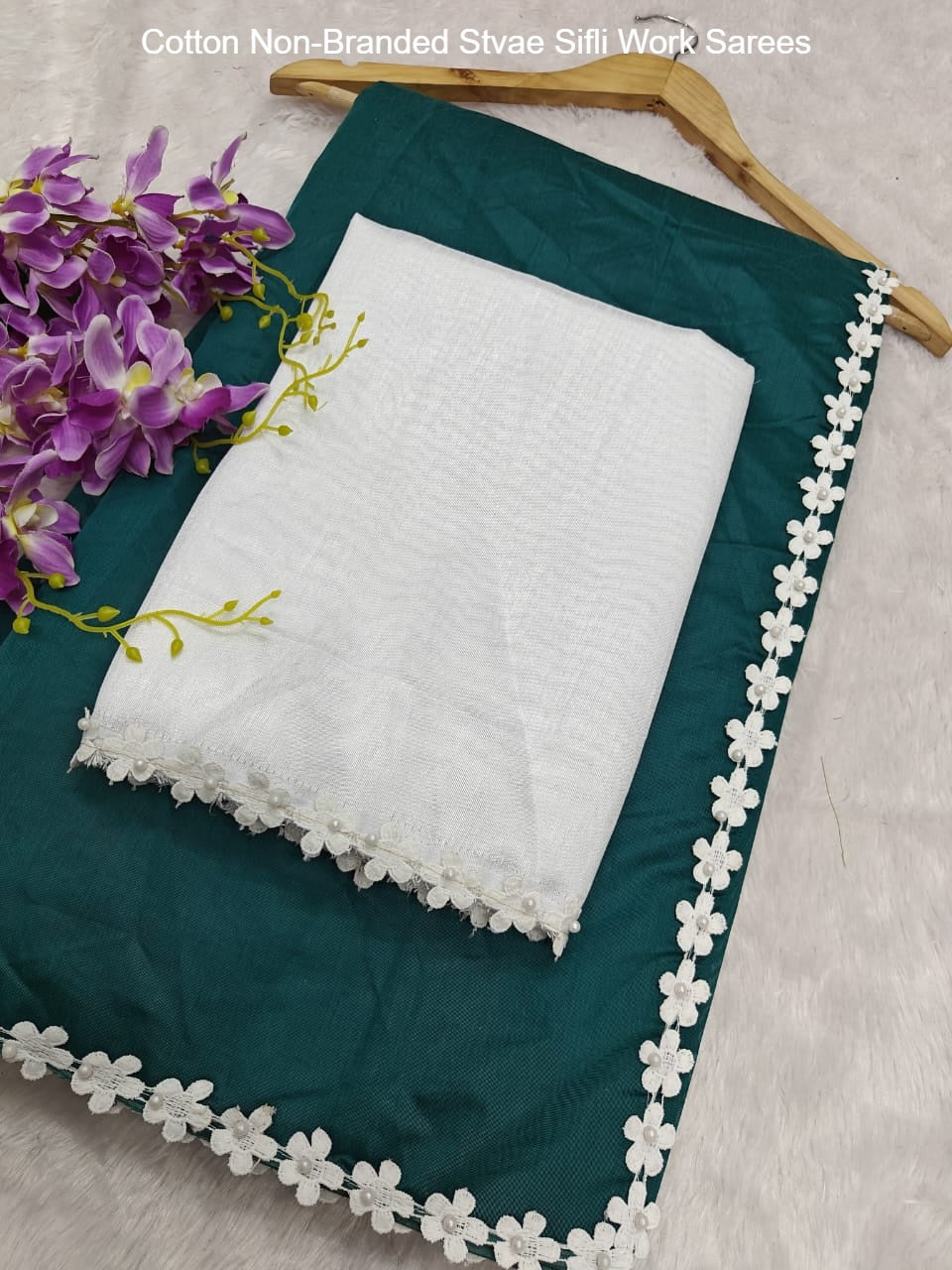 Cotton Non-Branded Stvae Sifli Work Sarees