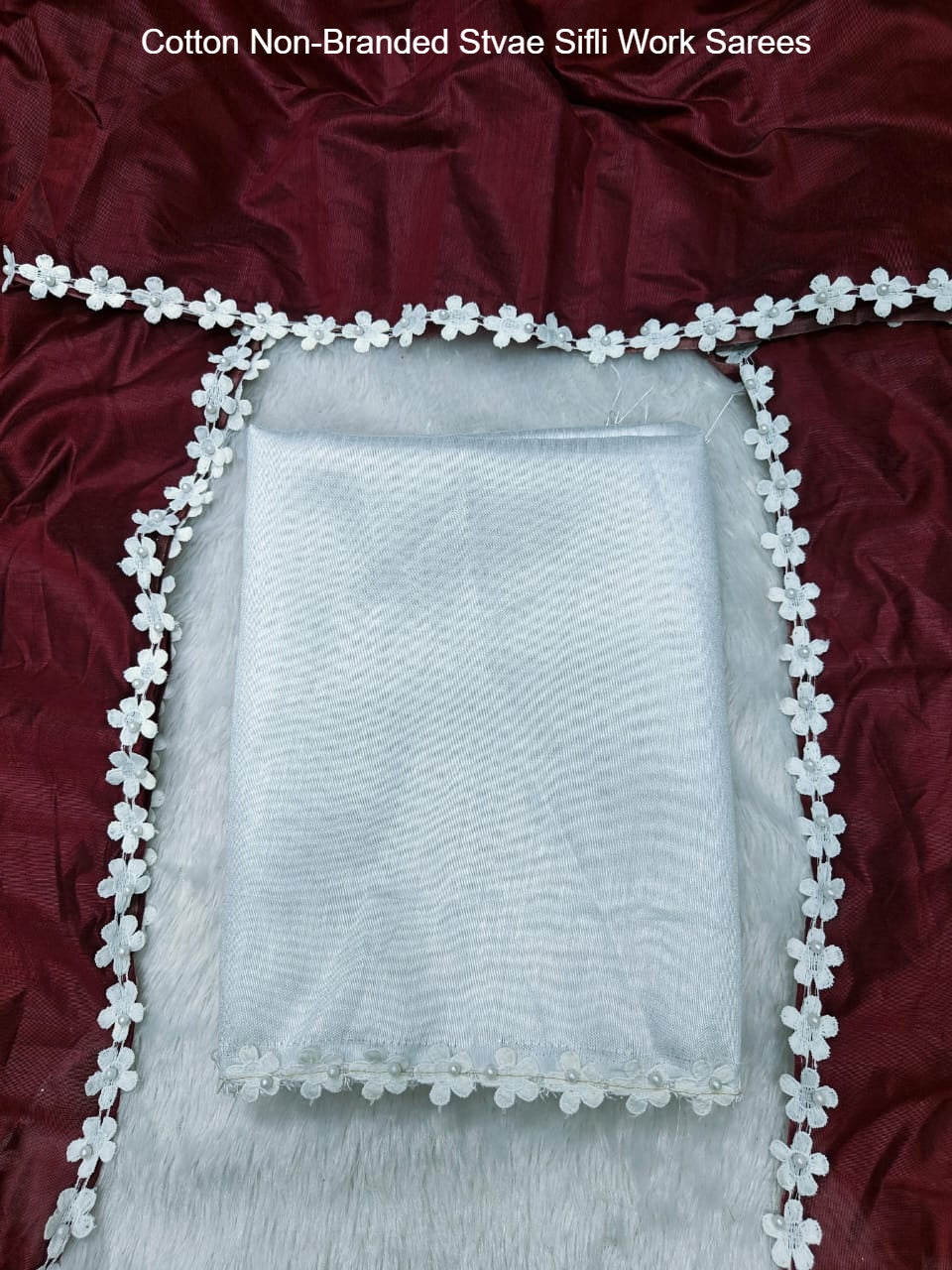 Cotton Non-Branded Stvae Sifli Work Sarees