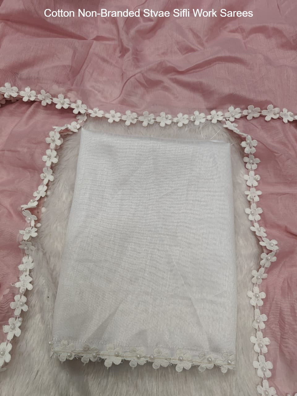 Cotton Non-Branded Stvae Sifli Work Sarees