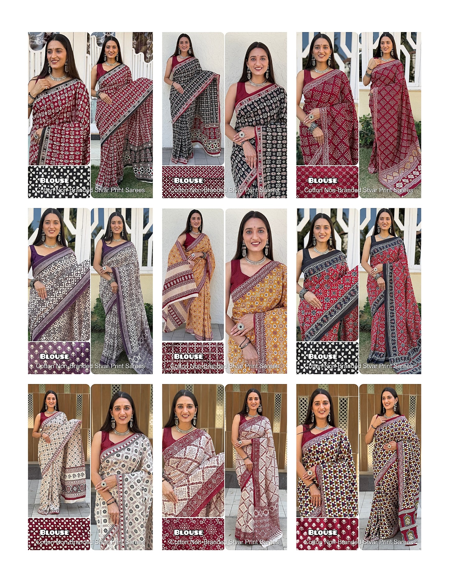 Cotton Non-Branded Stvar Print Sarees