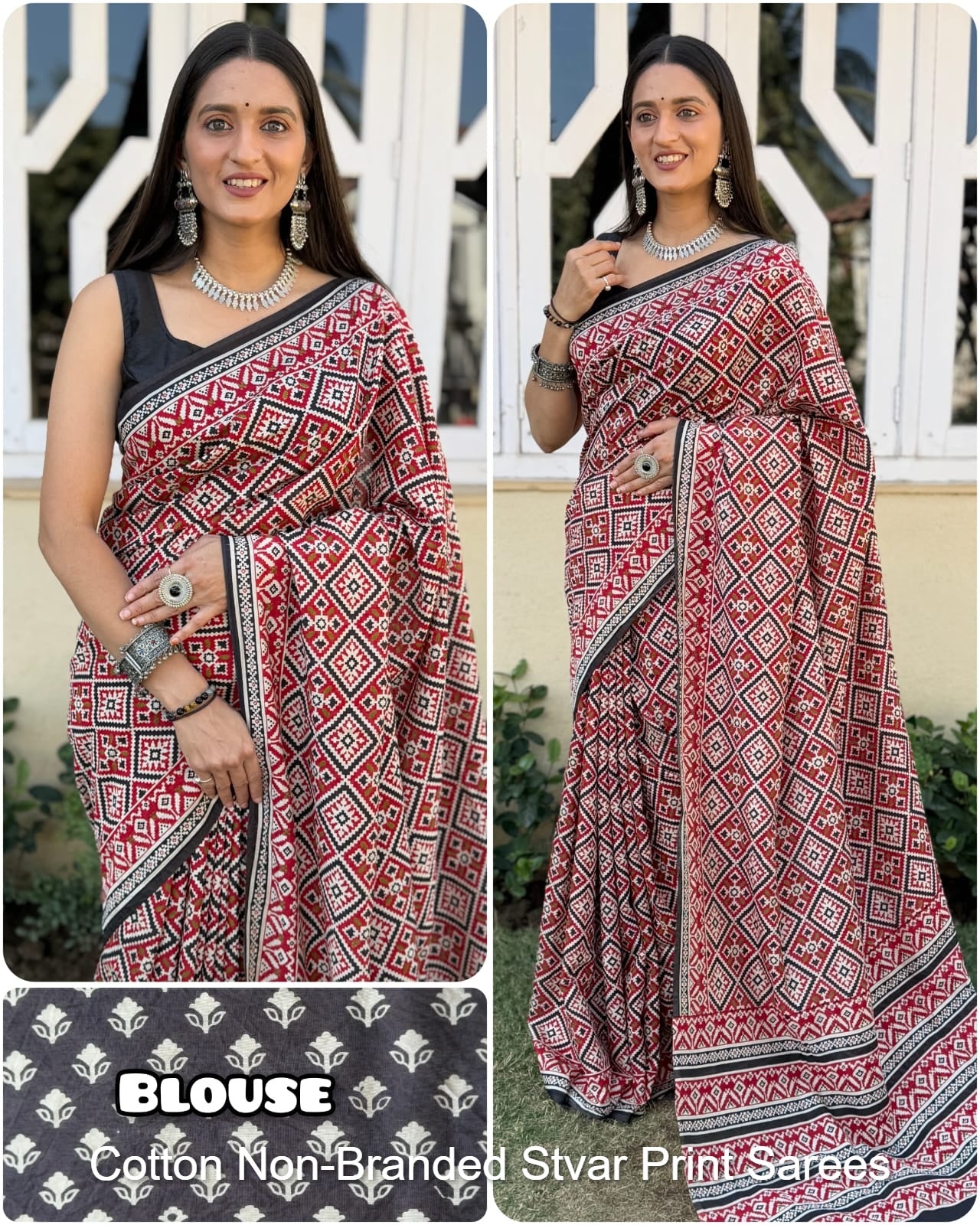 Cotton Non-Branded Stvar Print Sarees