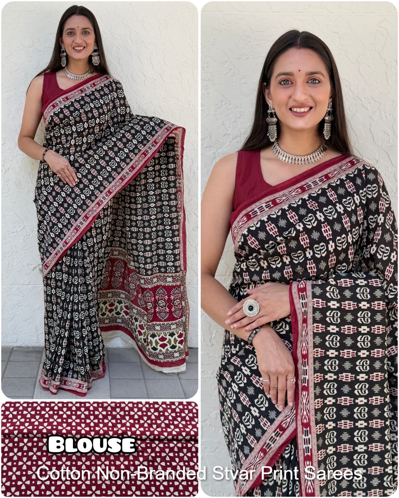 Cotton Non-Branded Stvar Print Sarees