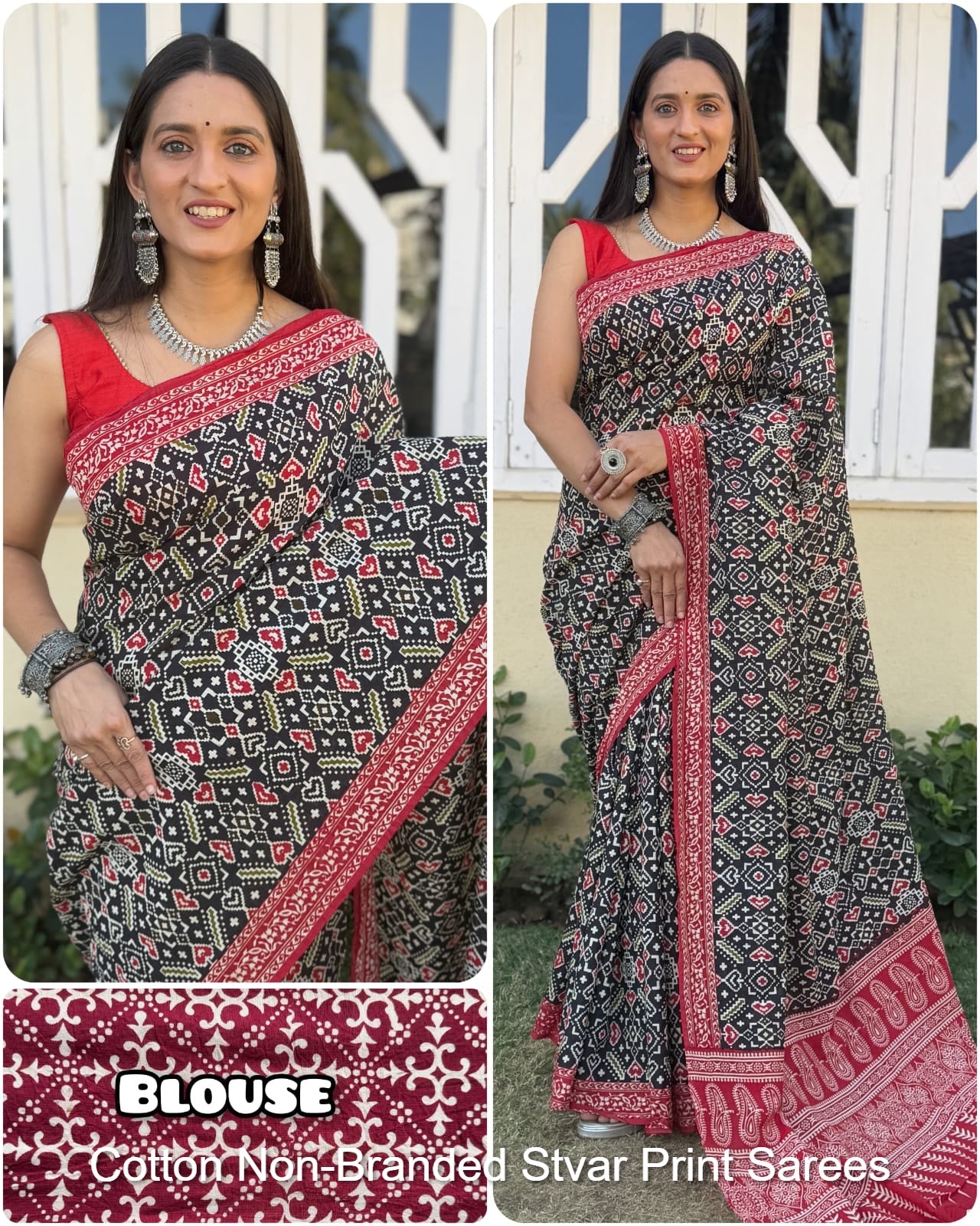 Cotton Non-Branded Stvar Print Sarees