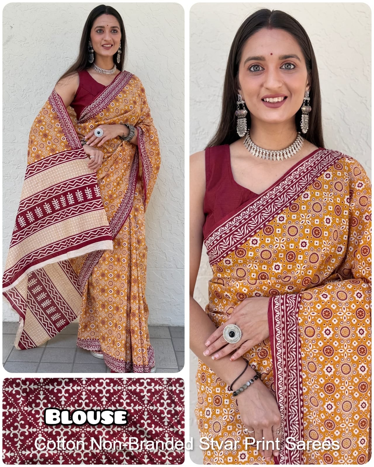Cotton Non-Branded Stvar Print Sarees