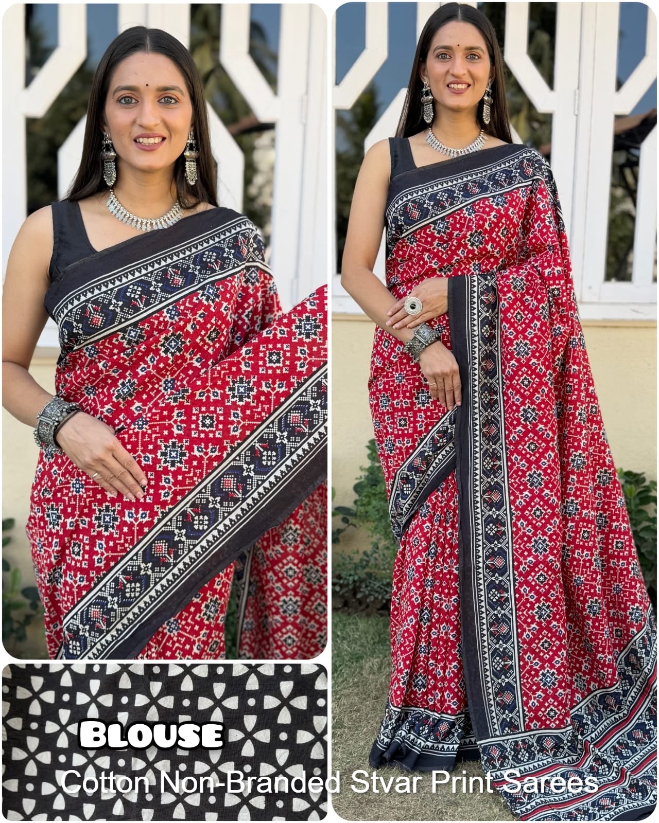 Cotton Non-Branded Stvar Print Sarees