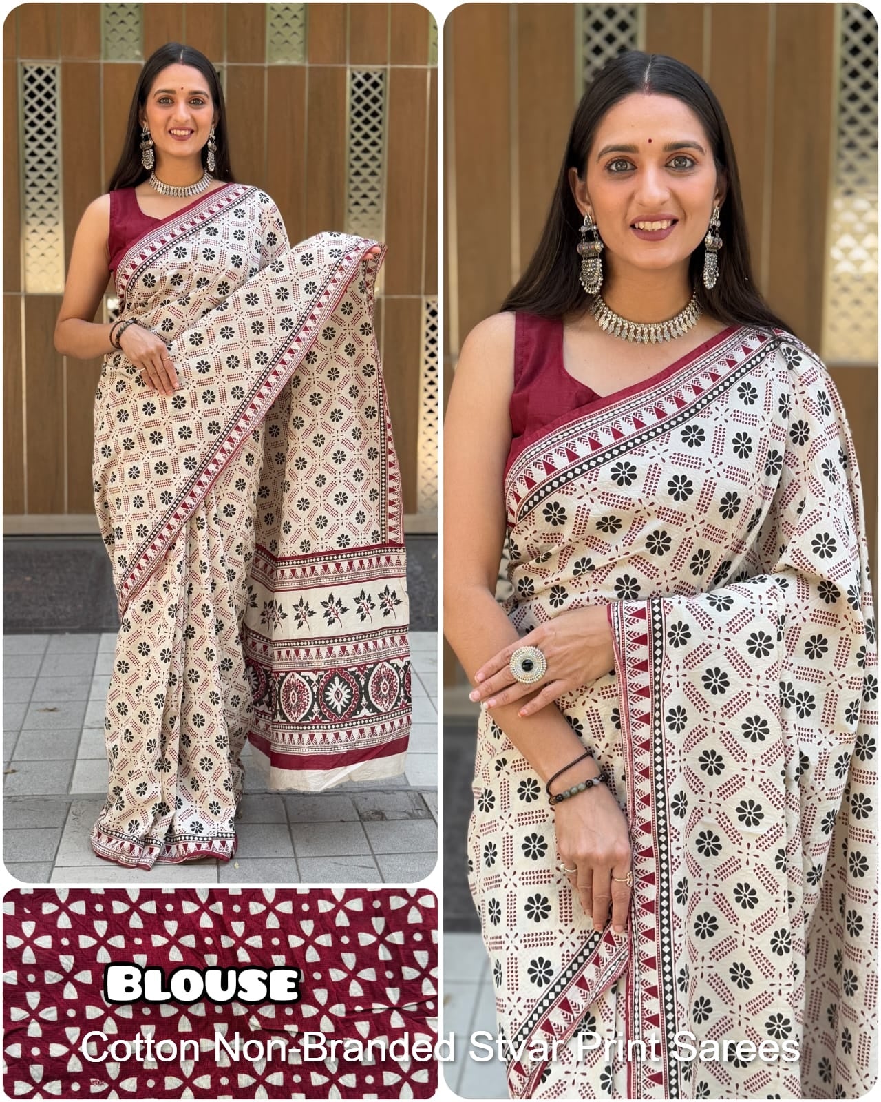 Cotton Non-Branded Stvar Print Sarees