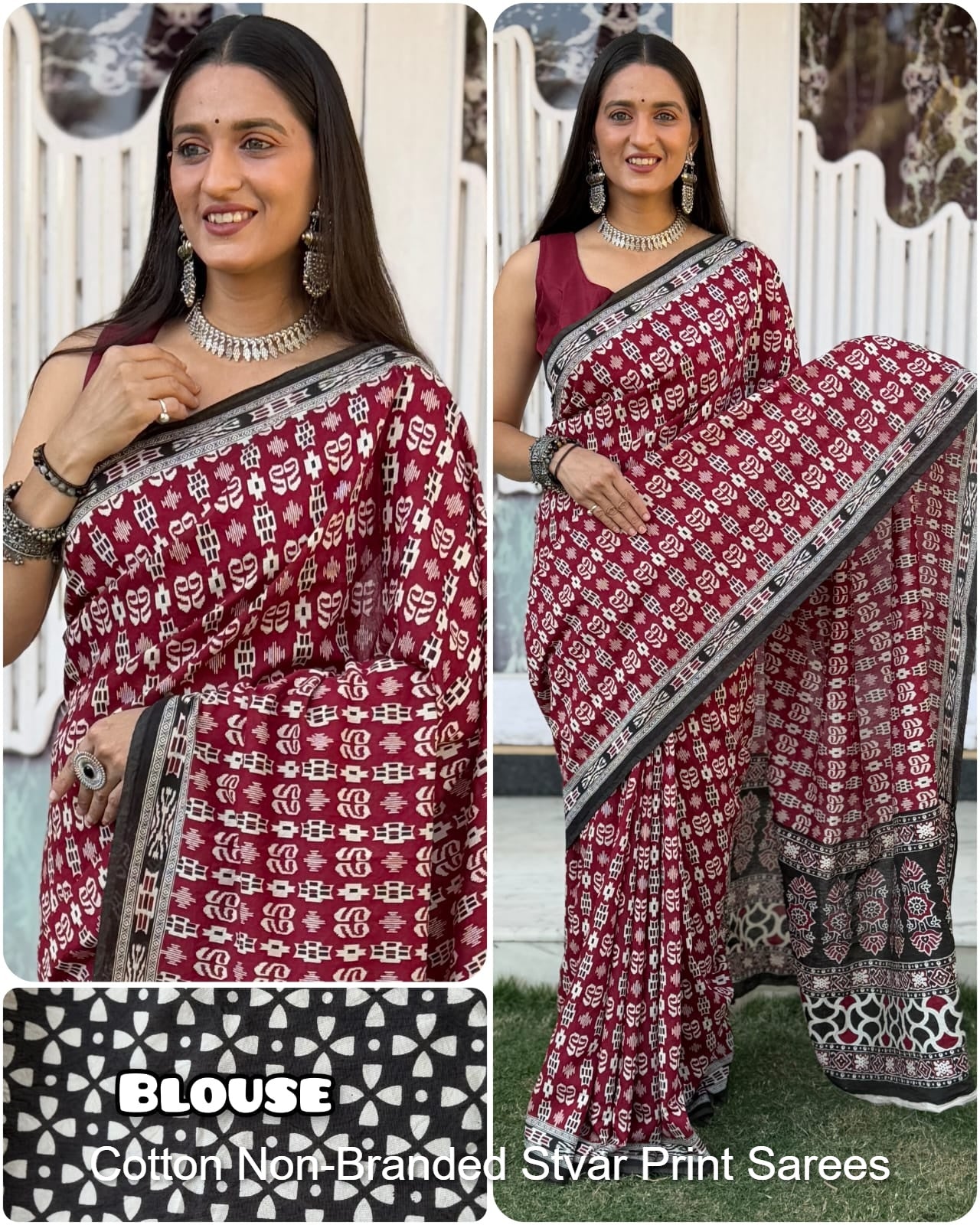 Cotton Non-Branded Stvar Print Sarees