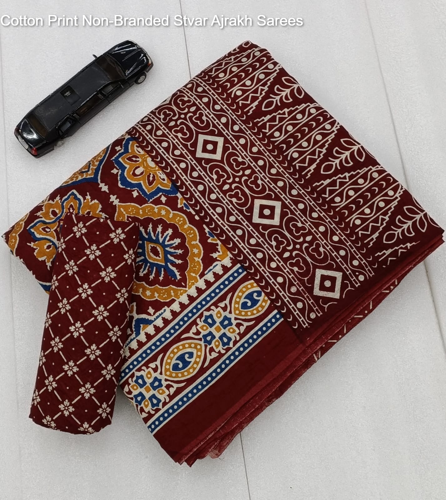 Cotton Print Non-Branded Stvar Ajrakh Sarees
