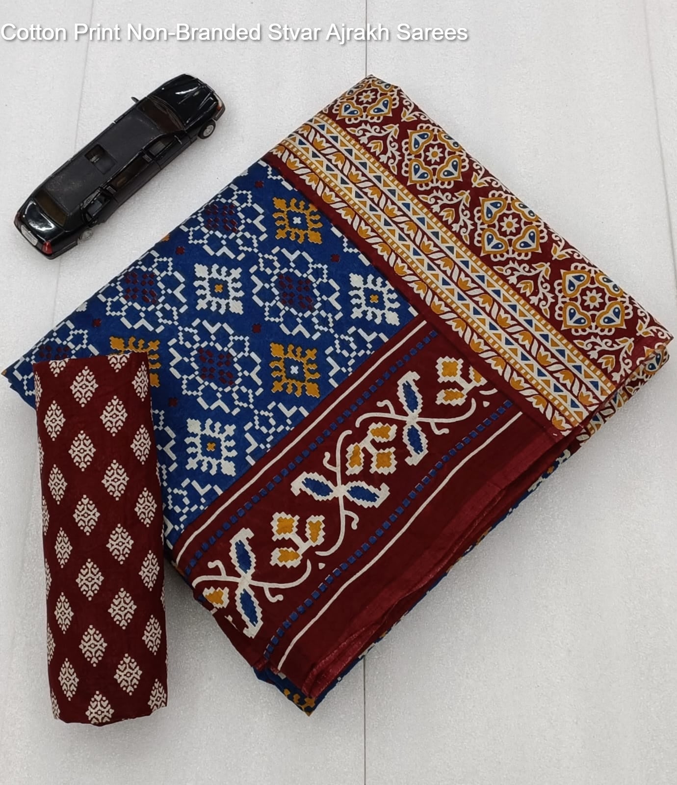 Cotton Print Non-Branded Stvar Ajrakh Sarees