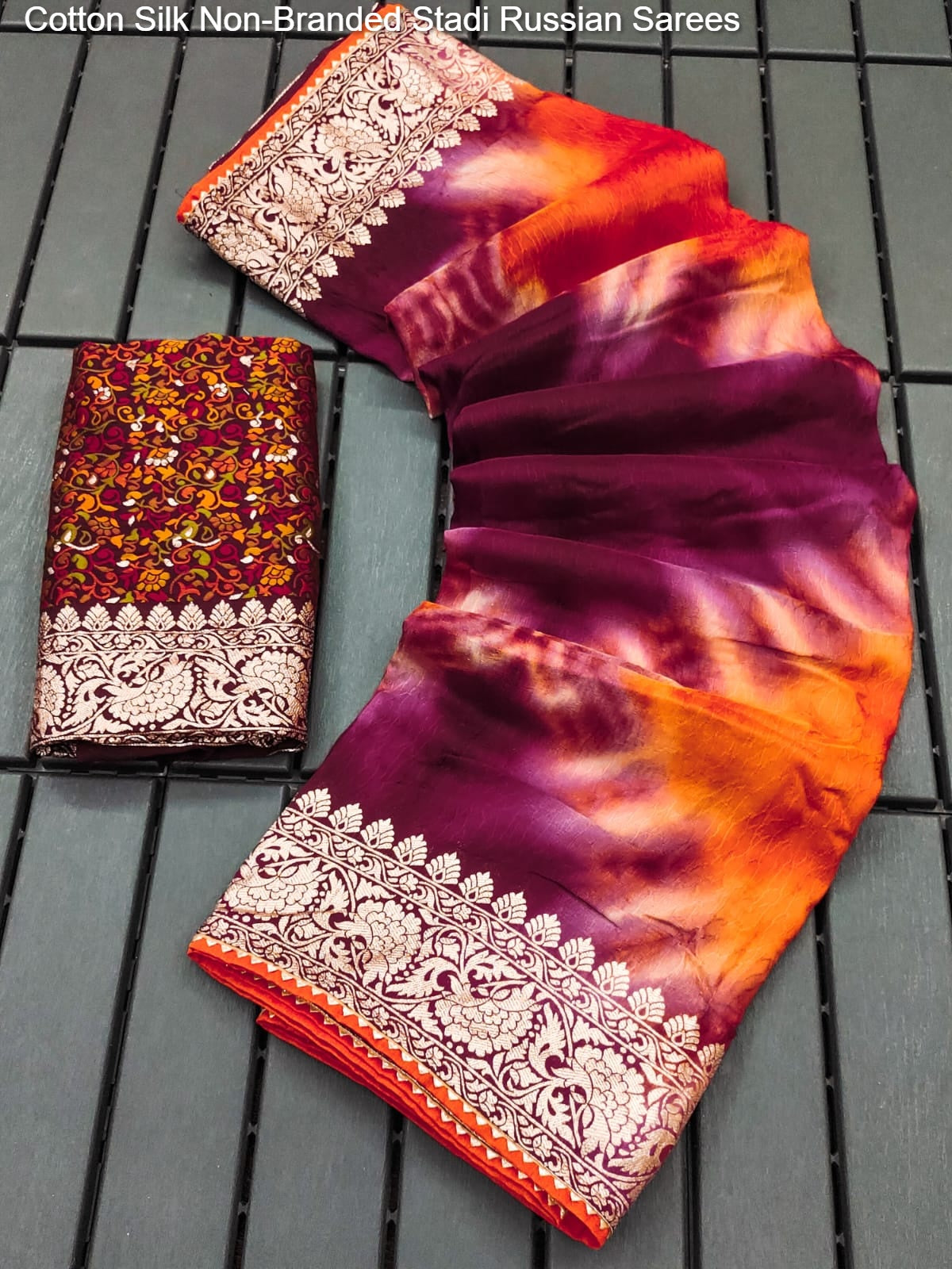 Cotton Silk Non-Branded Stadi Russian Sarees