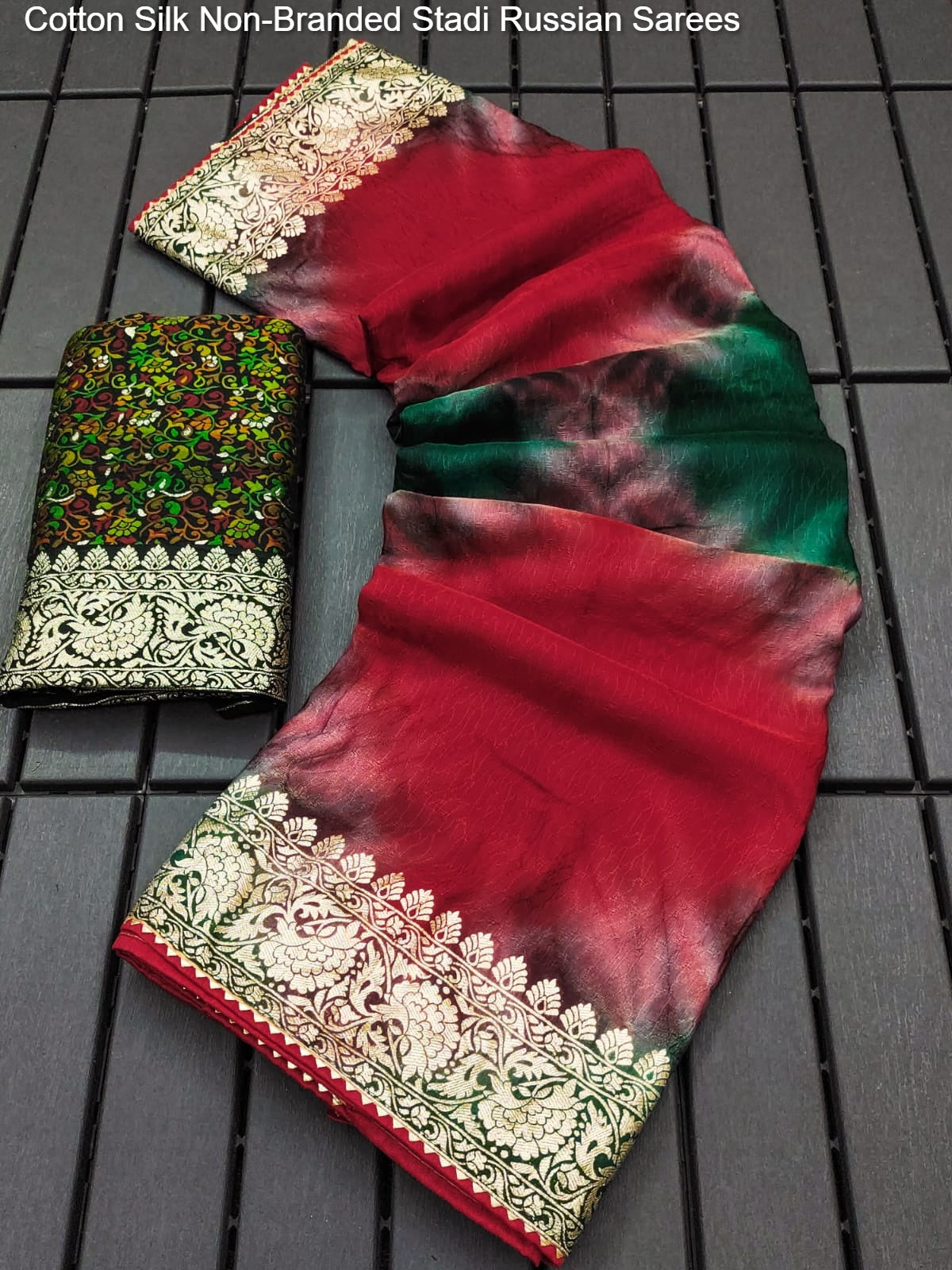 Cotton Silk Non-Branded Stadi Russian Sarees