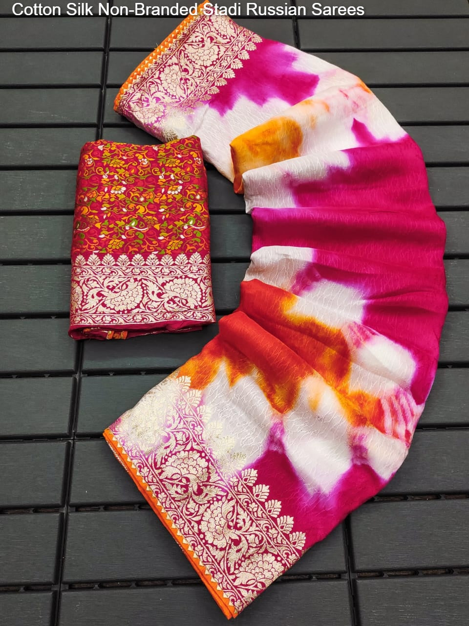 Cotton Silk Non-Branded Stadi Russian Sarees