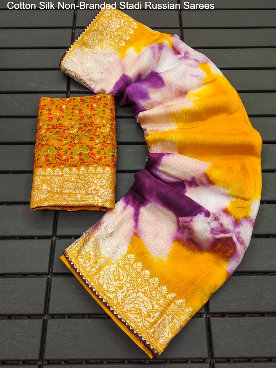 Cotton Silk Non-Branded Stadi Russian Sarees