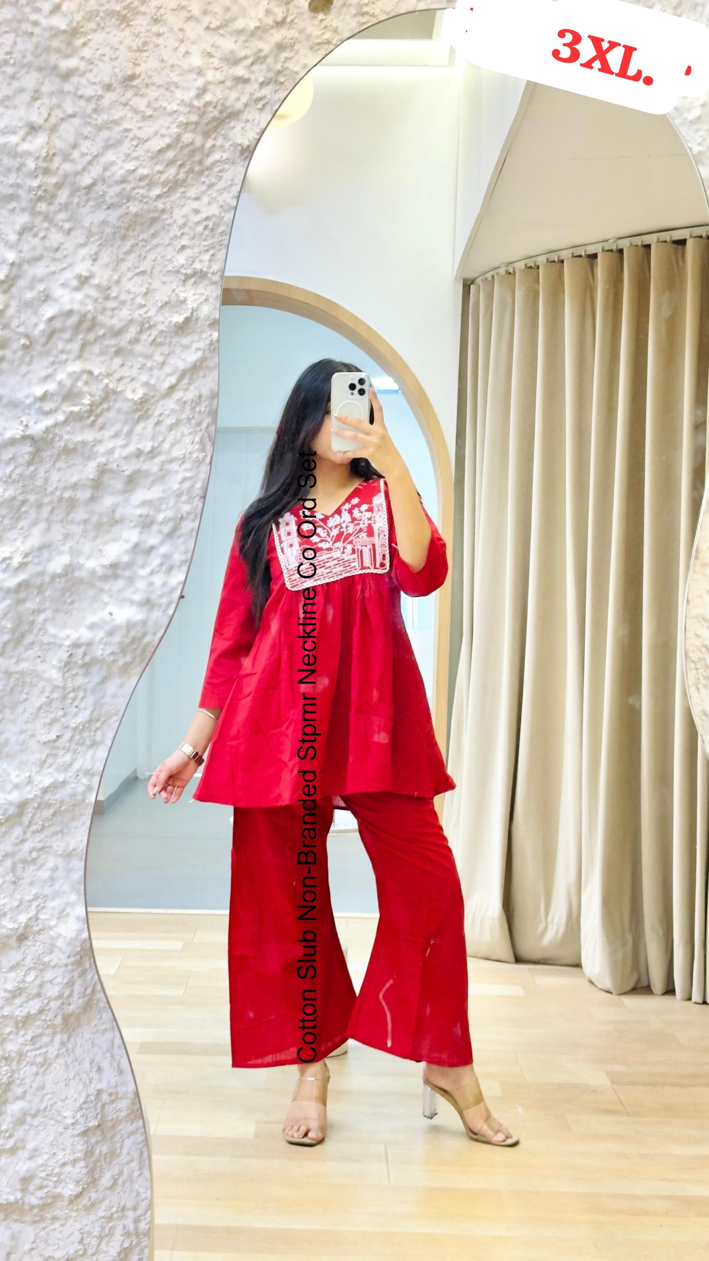 Cotton Slub Non-Branded Stpmr Neckline Co Ord Set