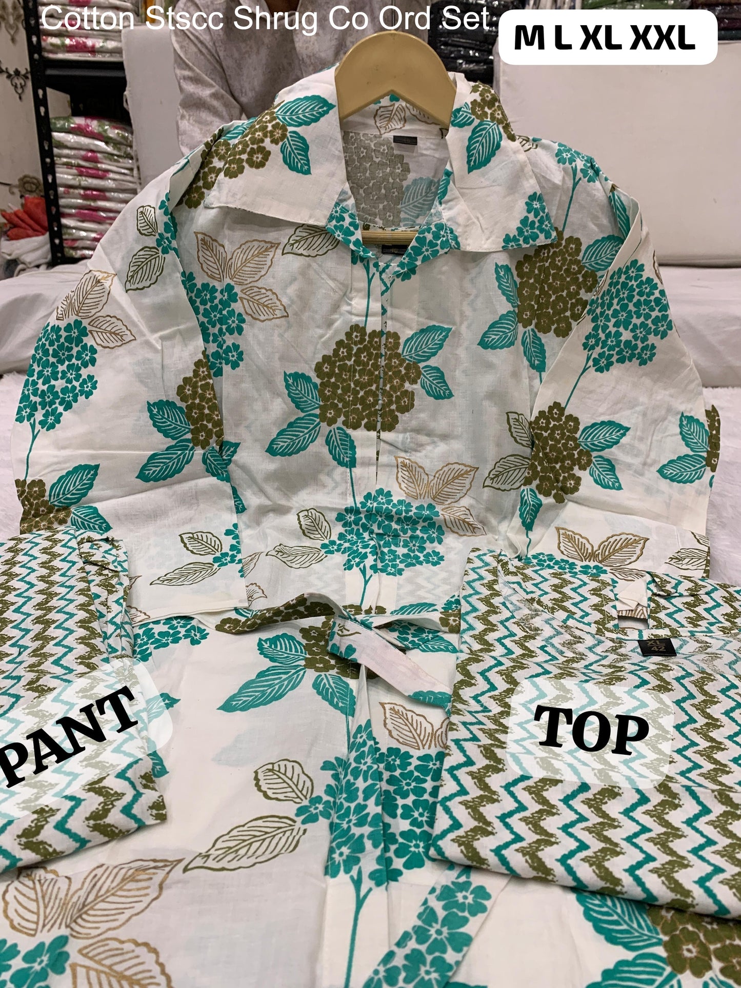 Cotton Stscc Shrug Co Ord Set