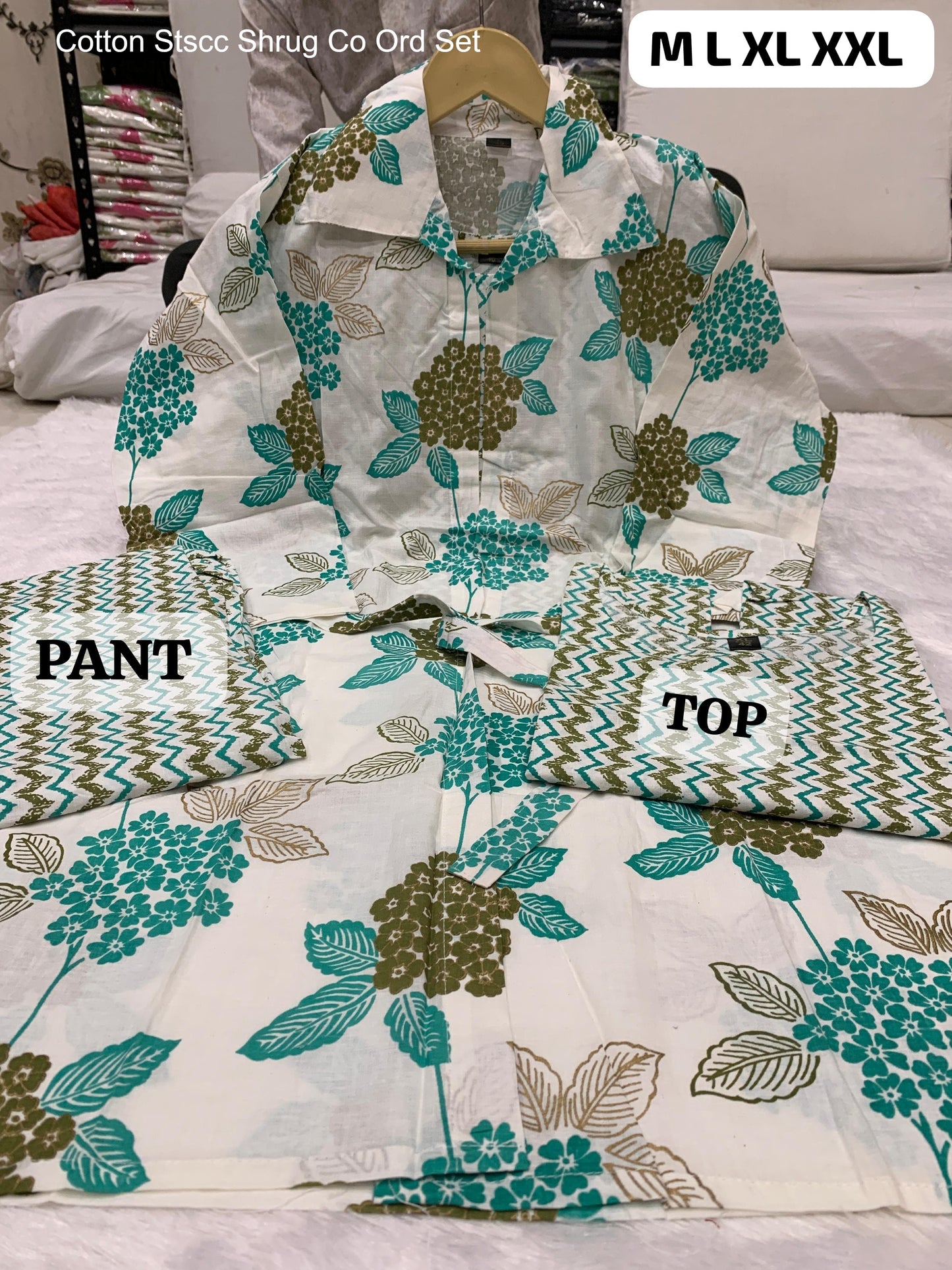 Cotton Stscc Shrug Co Ord Set