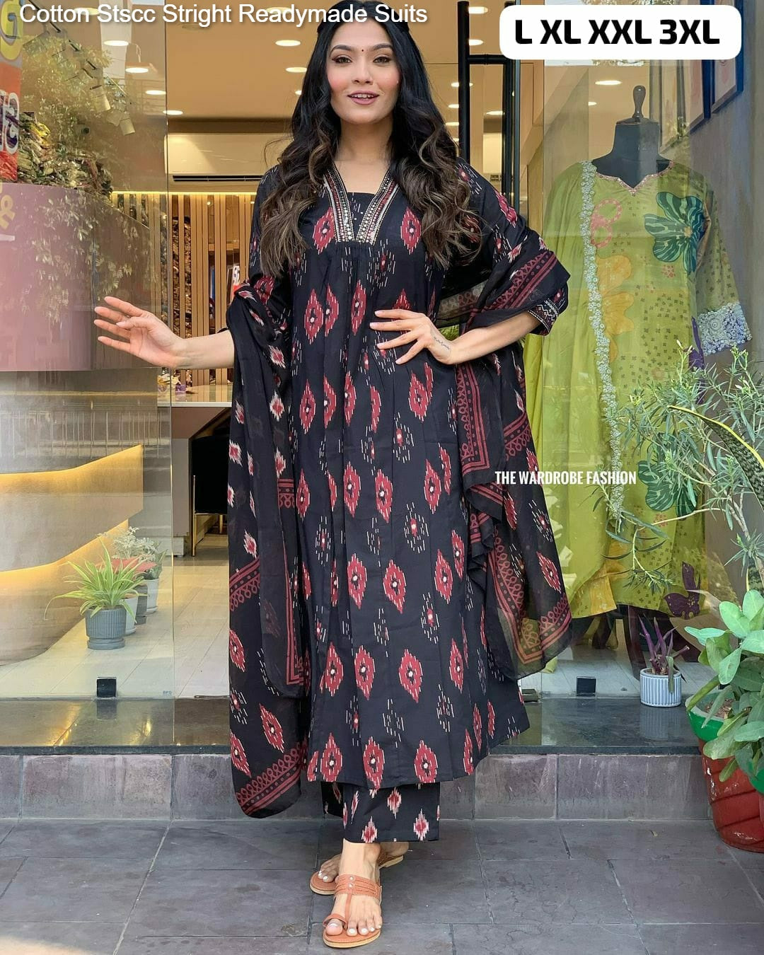Cotton Stscc Stright Readymade Suits