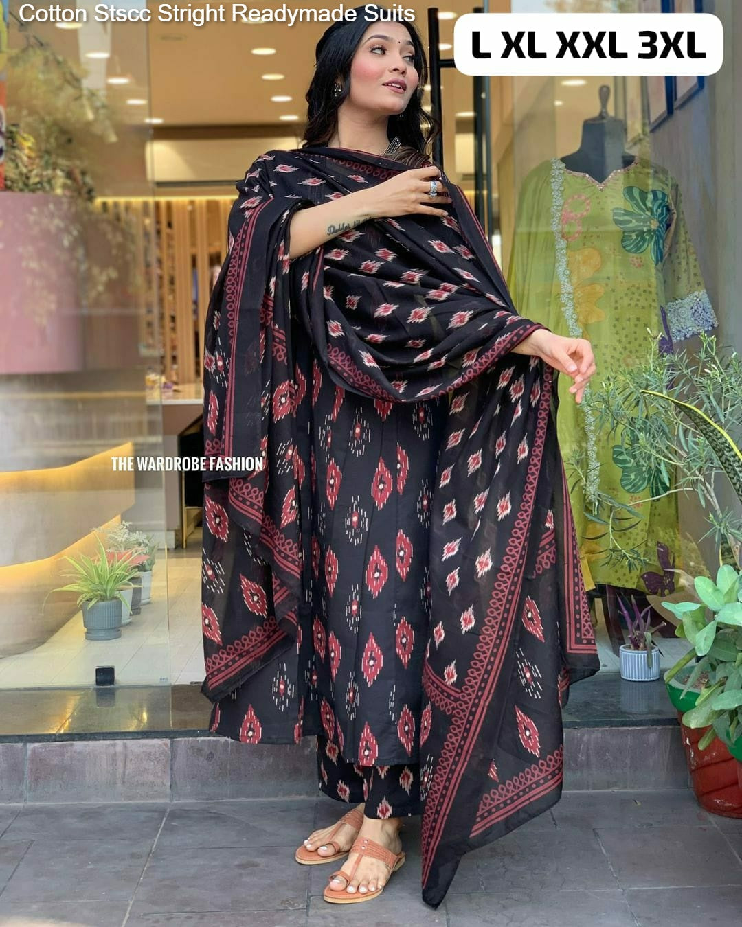 Cotton Stscc Stright Readymade Suits