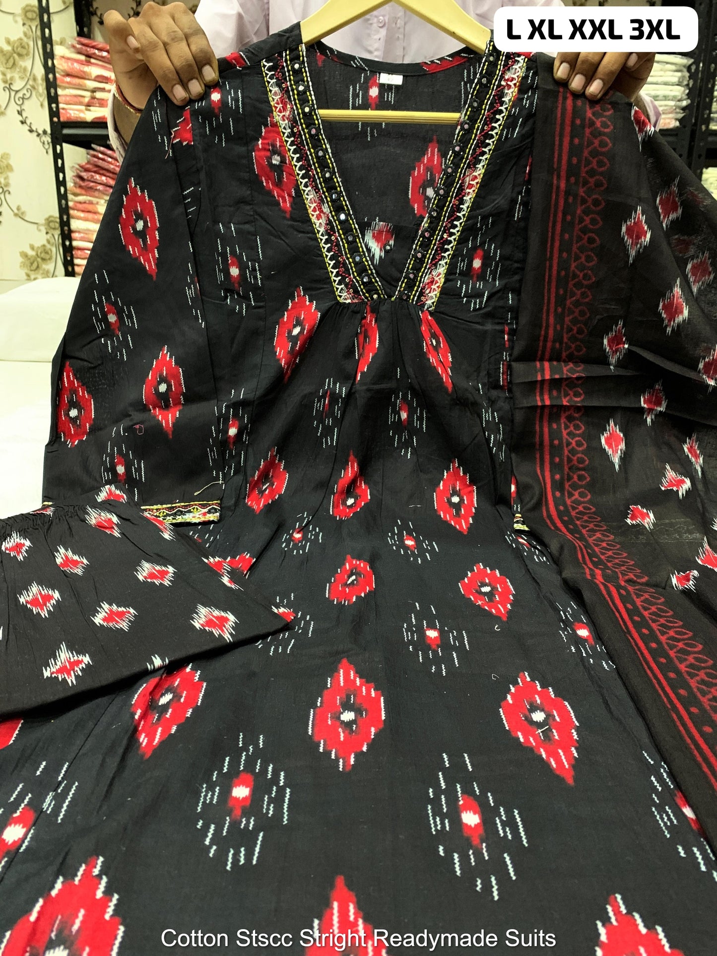 Cotton Stscc Stright Readymade Suits